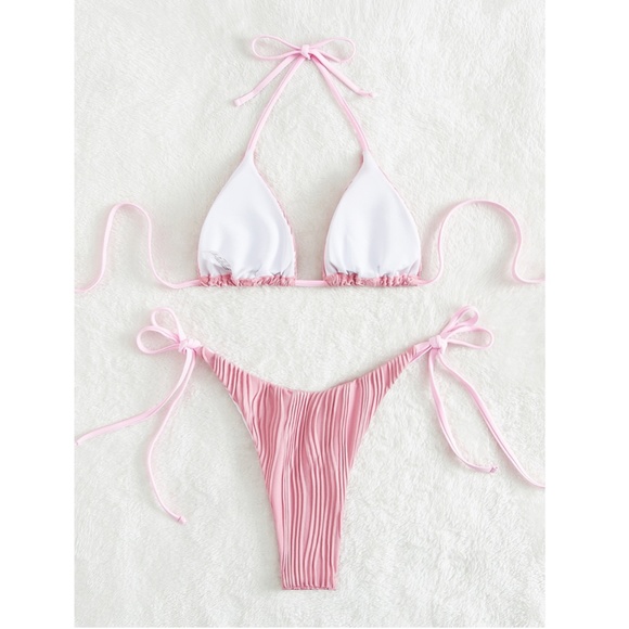 Pink Bikini Swimsuit Textured - Picture 4 of 8